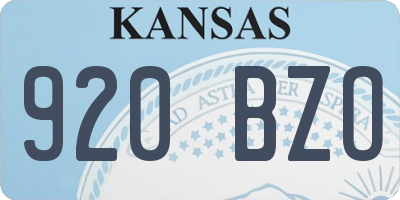 KS license plate 920BZO