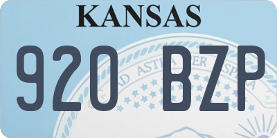 KS license plate 920BZP