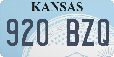 KS license plate 920BZQ