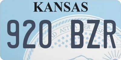 KS license plate 920BZR