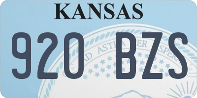 KS license plate 920BZS
