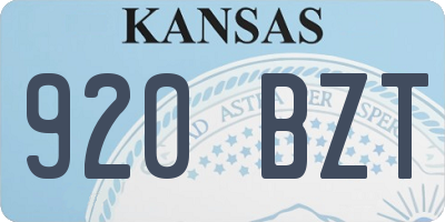 KS license plate 920BZT