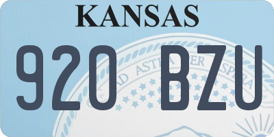 KS license plate 920BZU
