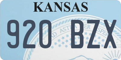 KS license plate 920BZX