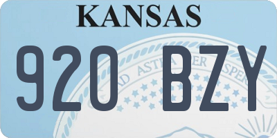 KS license plate 920BZY