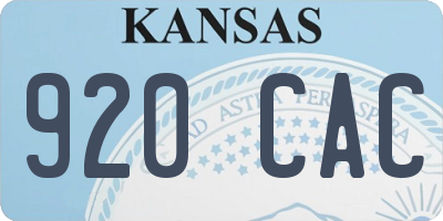 KS license plate 920CAC