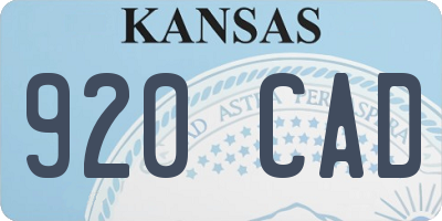 KS license plate 920CAD