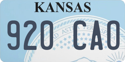 KS license plate 920CAO