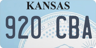 KS license plate 920CBA