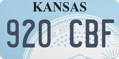 KS license plate 920CBF