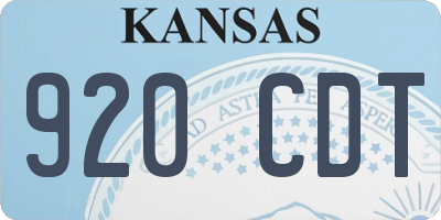 KS license plate 920CDT