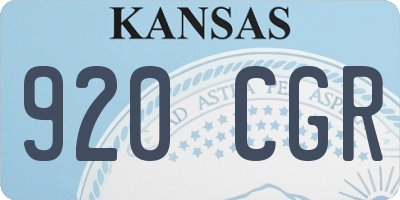 KS license plate 920CGR
