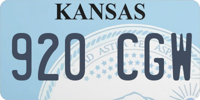 KS license plate 920CGW