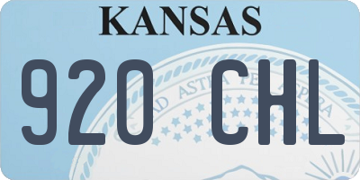 KS license plate 920CHL