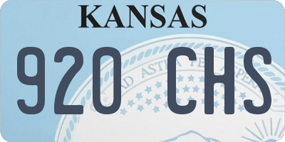 KS license plate 920CHS