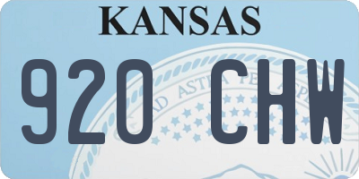 KS license plate 920CHW