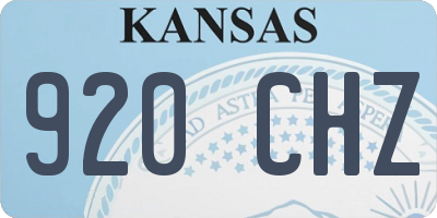 KS license plate 920CHZ