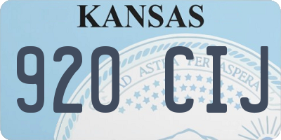 KS license plate 920CIJ