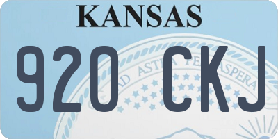 KS license plate 920CKJ