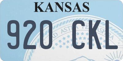 KS license plate 920CKL