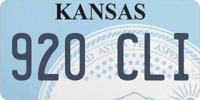 KS license plate 920CLI