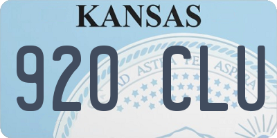 KS license plate 920CLU