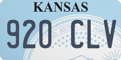 KS license plate 920CLV