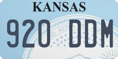 KS license plate 920DDM