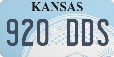 KS license plate 920DDS