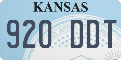 KS license plate 920DDT
