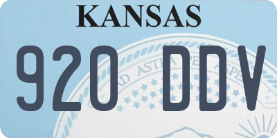 KS license plate 920DDV