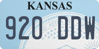 KS license plate 920DDW