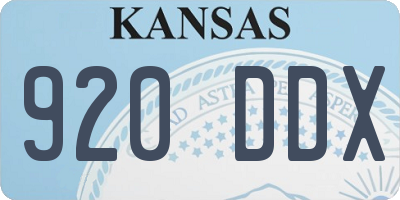 KS license plate 920DDX