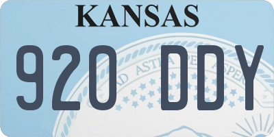 KS license plate 920DDY