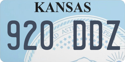 KS license plate 920DDZ