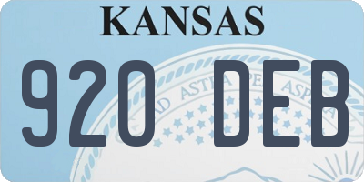 KS license plate 920DEB