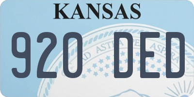 KS license plate 920DED