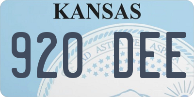 KS license plate 920DEE