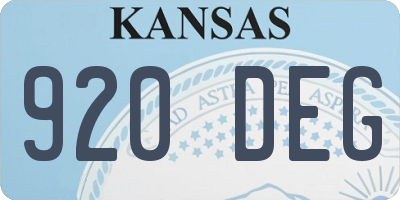 KS license plate 920DEG