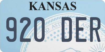 KS license plate 920DER