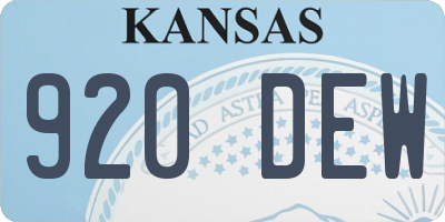 KS license plate 920DEW