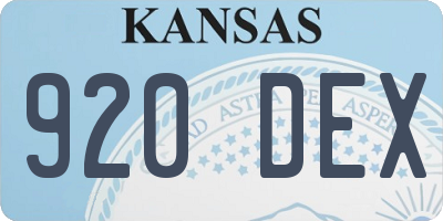 KS license plate 920DEX