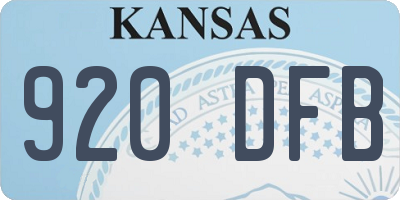 KS license plate 920DFB