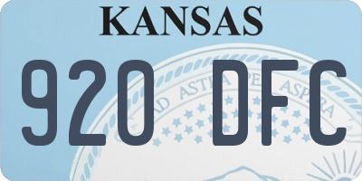 KS license plate 920DFC