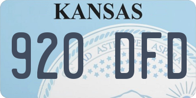 KS license plate 920DFD