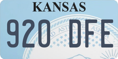 KS license plate 920DFE