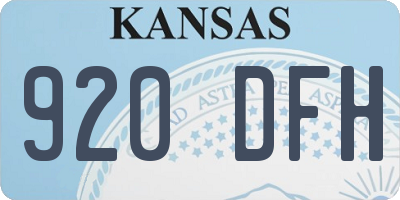 KS license plate 920DFH