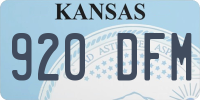 KS license plate 920DFM