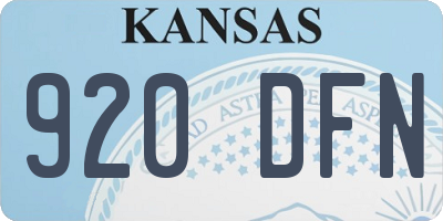 KS license plate 920DFN