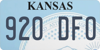 KS license plate 920DFO